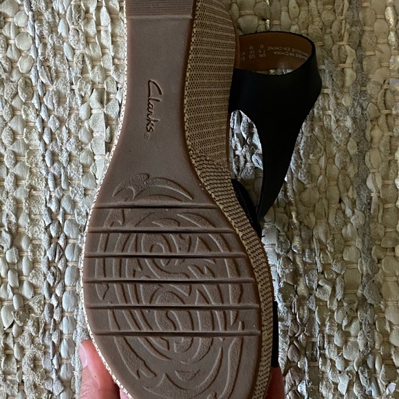 Clarks Artisan black wedge sandal leather - Picture 4 of 8